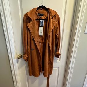 womens kendall & kylie belted coat, size medium